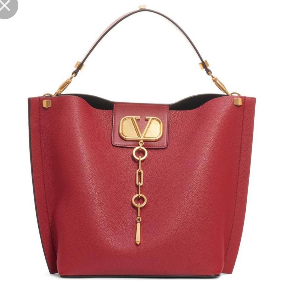 Valentino VLogo Escape Hobo Tote Red